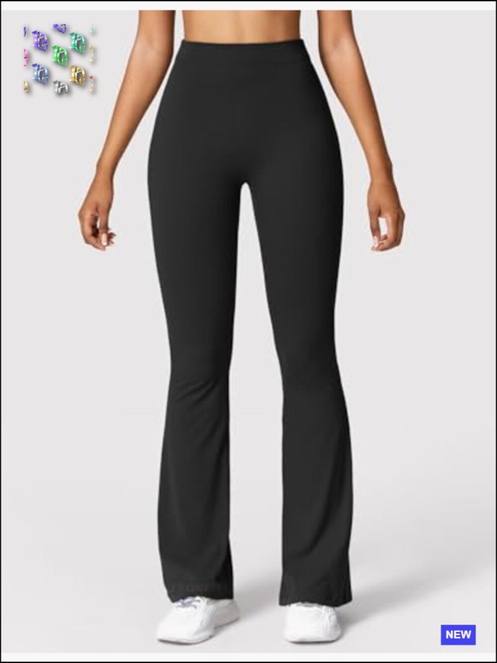 Scrunch Flare Leggings V Back Butt Lifting Wide Leg High Waist 31.5" Gym - Picture 5 of 7